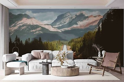#ad 3D Mountain Forest Road Self adhesive Removable Wallpaper Murals Wall AU $59.99