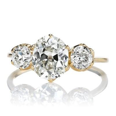 #ad 2.30 Ct IGI GIA Lab Created Diamond Engagement Ring Antique Oval 18K Yellow Gold $1960.00