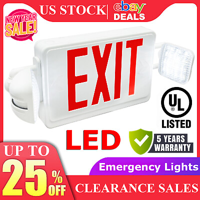 #ad 1 4 Pack Commercial LED Emergency Exit Lights UL Certified Adjustable $98.01