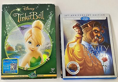 #ad Two Disney Classics: Tinker Bell Beauty and the Beast 2 DVDs Double Feature $5.00