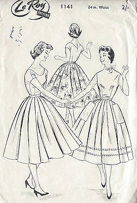 #ad 1950s Vintage Sewing Pattern SKIRT W24 1001 $26.10