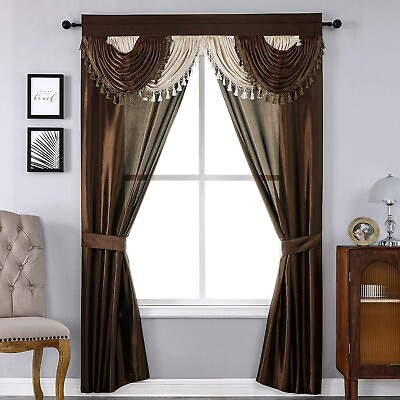 #ad Amore Curtains 5 Piece Window Curtain Set 54 Inch W X 84 Inch L Panels with At $48.99