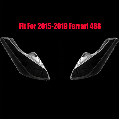 #ad 2Pcs Headlight Headlamp Lens Cover Left Right Side Fit For 2015 2019 Ferrari 488 $418.65
