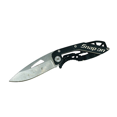 #ad Snap On Minimalist Drop Point Frame Lock Black Folding Pocket Knife $20.22
