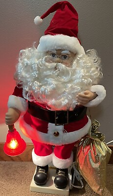 #ad Telco Motionette SANTA CLAUS WITH BELL CANDLE Animated Holiday Figure 24quot; 1990 $27.77