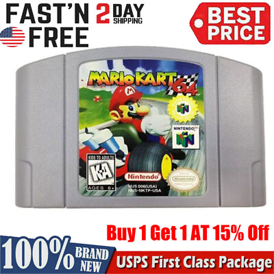 #ad Mario kart 64 Video Game Cartridge Console Card For Nintendo N64 US Version $18.59