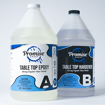#ad Promise Epoxy 2 Gallon Kit of Clear Table Top Epoxy Resin That Self Levels $115.99
