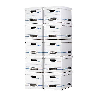 #ad Bankers Box Basic Duty Letter Legal File Storage Box with Lids 10 Pack White $16.47
