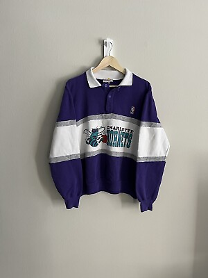 #ad Vintage Charlotte Hornets Collared Sweatshirt $100.00
