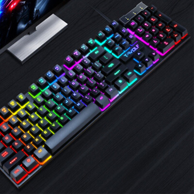 #ad Gaming Usb Luminous Wired Keyboard Floating Manipulator With Mouse $30.00