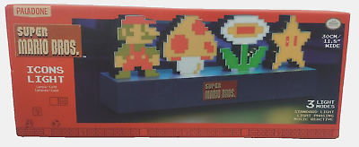 #ad NIntendo Super Mario Bros Icons Light 3 Light Modes Paladone 11.8quot; Wide NEW $42.95