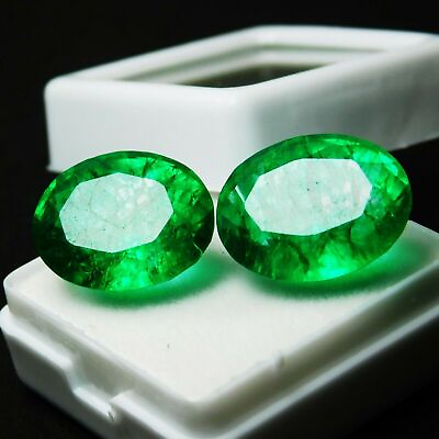#ad 16 Ct Natural Rare Oval Cut Colombian Green Emerald Certified Loose Gemstone $16.31