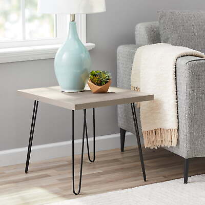 #ad Mainstays Hairpin Leg Square Side Table Gray $37.98