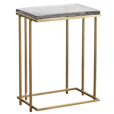 #ad Tall Square Side Glass Metal Table 18quot; Height Set of 1 $119.99