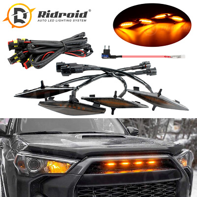 #ad Set 4pcs Smoked Front Grille Led Amber Lights Light For Toyota 4Runner 2014 2019 $15.59