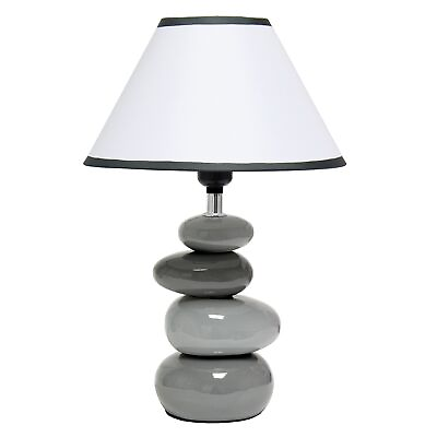 #ad Simple Designs LT3052 GRY Shades of Gray Ceramic Stone Table Lamp Pack of 4 $194.36