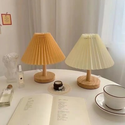 #ad Nordic Pleated Table Lamp USB Foldable LED Art Light Bedroom Nightstand Decor AU $59.00