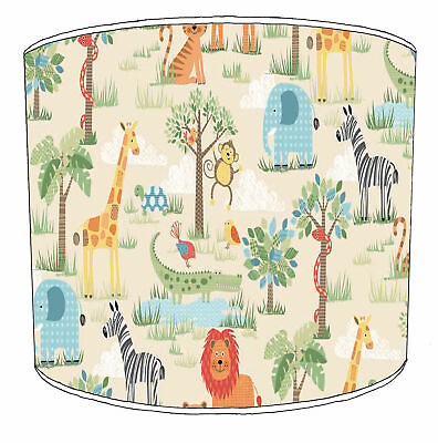 #ad Children`s Jungle Safari Animals Lamp shades Ceiling Lights Bedside Table Lamps $36.19