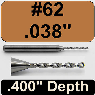 #ad #62 .038quot; Diameter Solid Carbide Drill 1 8quot; Shank Kyocera #105 0380.400 $5.20