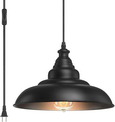 #ad Industrial Pendant Lamp Plug in Metal Hanging Ceiling Lighting Fixture Farmhouse $35.99