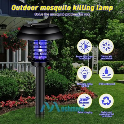 #ad Solar Powered Yard Garden Light Lamp Outdoor Mosquito Insect Bug Zapper Killer $15.71