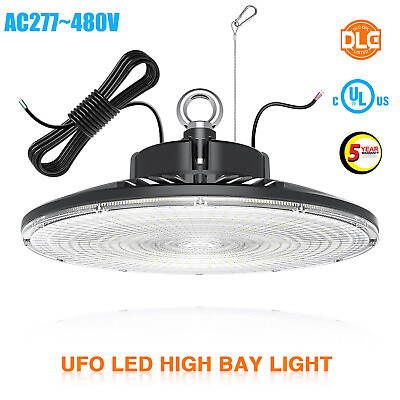 #ad DLC LED UFO High Bay Light 150W 200W 240W Dimmable Warehouse Fixture AC277 480V $138.59