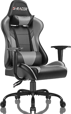 #ad Gaming Office Chair Computer Chair High Back Racing Desk Chair PU Leather Adjust $154.99