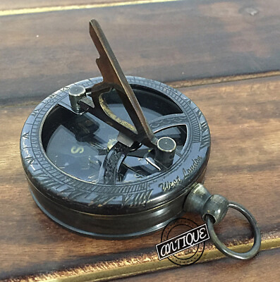 #ad Nautical Navigation Sundial Compass Pocket Tool Maritime Sun Marine Valentine $23.45