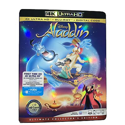 #ad NEW Aladdin Feature 4KUltra HD Blu ray Digital code WITH SLIP COVER $8.92