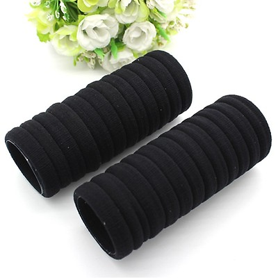 #ad black 20pcs Women Elastic Hair Ties Band Ropes Ring Ponytail Holder Accessories $0.99