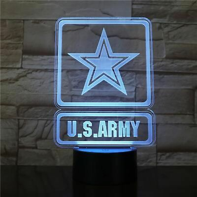 #ad Army Logo Illusion LED Lamp 3D Light Experience 7 Colors Options $18.49
