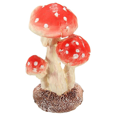 #ad 3 Head Garden Mushrooms Ceramic Terrarium Decorations Miniature $5.38