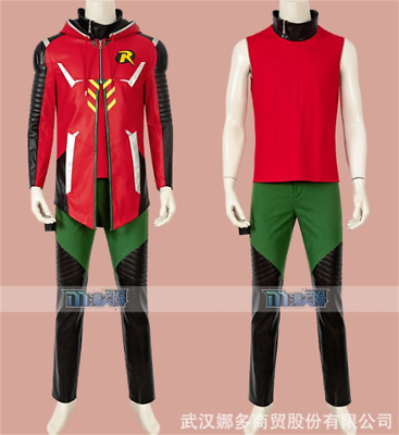 #ad Batman：Gotham Knight Robin Costume Cosplay Full Set Boots Shoes Outfit Uniform $79.07