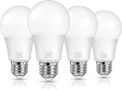 #ad 4 Pack A19 LED Light Bulbs 100 Watt Equivalent LED Bulbs Daylight 5000K 1500 Lu $16.77