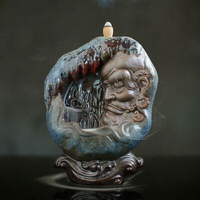 #ad 8quot; Porcelain Pottery Arhat Damo Bodhidharma Dharma Buddha Incense Burner Censer $288.00