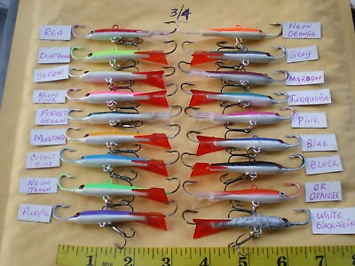 #ad 4 PCS SHAD JIGGING ICE FISHING CASTING LURE BAIT 3 4 OZ CHOOSE ANY COLOR OR MIX $13.99