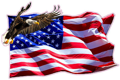 #ad American Flag Soaring Eagle V2 Large 12quot; Decal $13.95