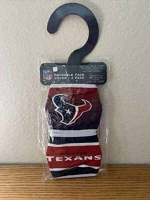 #ad NFL HOUSTON TEXANS Officially Licensed Logo Face Masks Wash amp; Reuse 2pk $6.39