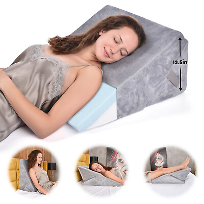 #ad Bed Wedge Pillow Multipurpose Cooling Gel Memory Foam Top Machine Washable $41.99