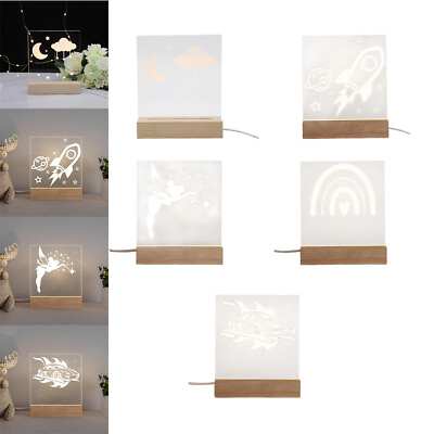 #ad Creative Night Light USB Acrylic Photo Frame 3D Lamp Christmas Anniversary $17.55
