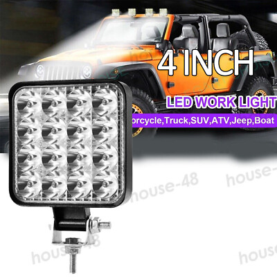 #ad 48W LED Work Light Truck Off Road Tractor Flood Lights Lamp 12V 24V Square $6.99