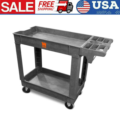 #ad 500 Pound Capacity 40 By 17 Inch Two Shelf Service Utility Cart Mobile Storage $142.49