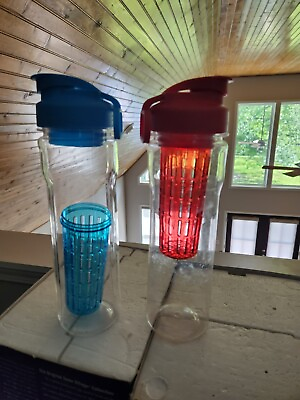 #ad Fruit infusion water bottles New without tags red and blue $10.95