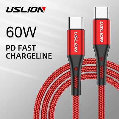 #ad PD 60W USB C to Type C Charger Cable Fast Charging Lead Cord for Samsung Laptop $4.49