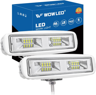 #ad WFPOWER 2 Pack Boat LED Spreader Lights 6.3Inch 48W Super Bright White Marine B $44.99