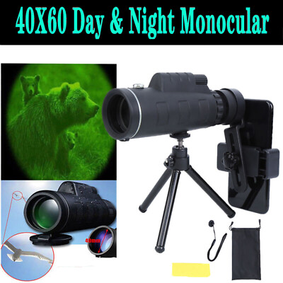 #ad Day Night Vision 40x60 Zoom HD Monocular Starscope Monocular Telescope BAK4 $8.99