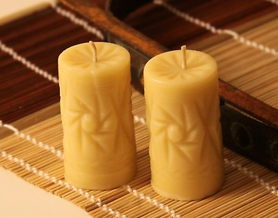 #ad 2 Handmade 100% Pure Beeswax Candle Crystal Shape 100% Cotton Wick $9.99