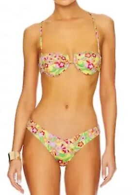 #ad NEW Solid amp; Striped Current Revolve Sienna Bikini TOP in Floral $108 Medium $35.00