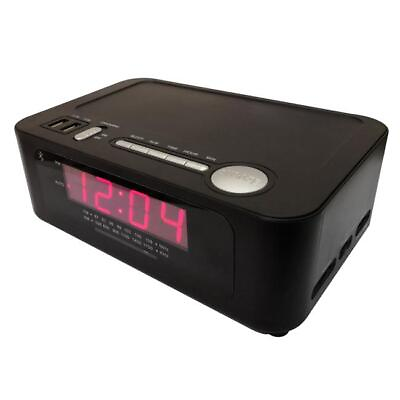 #ad Sonnet Industries R 1212 Wireless Charging Clock Radio with 2 USB Charging Ports $39.17