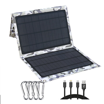 #ad Folding Bag Solar Charger Portable Dual USB Foldable Solar Panel RV Camping $25.99
